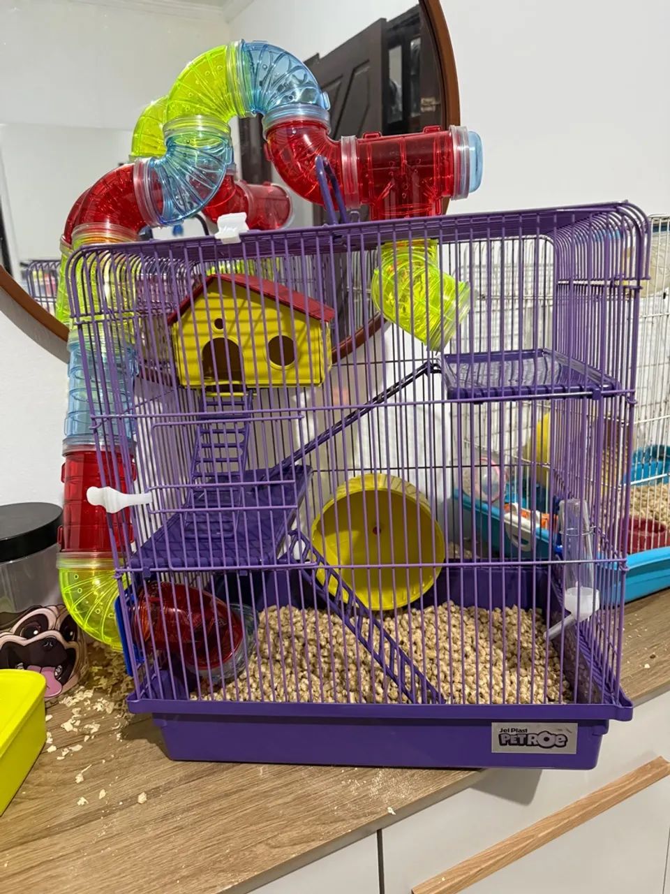 Gaiola para hamster com acessórios + hamster