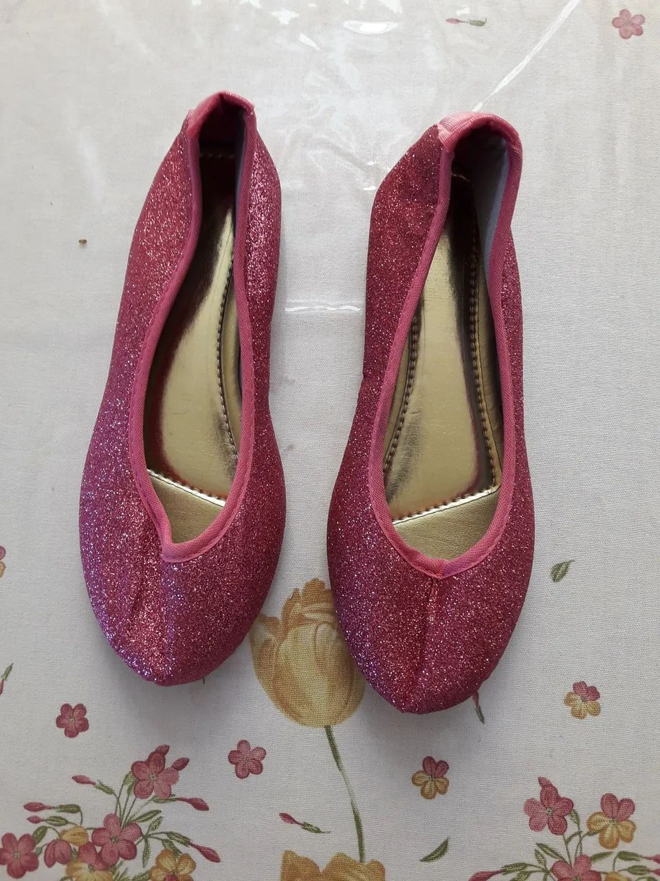 Sapatilha Rosa Glitter Infantil
