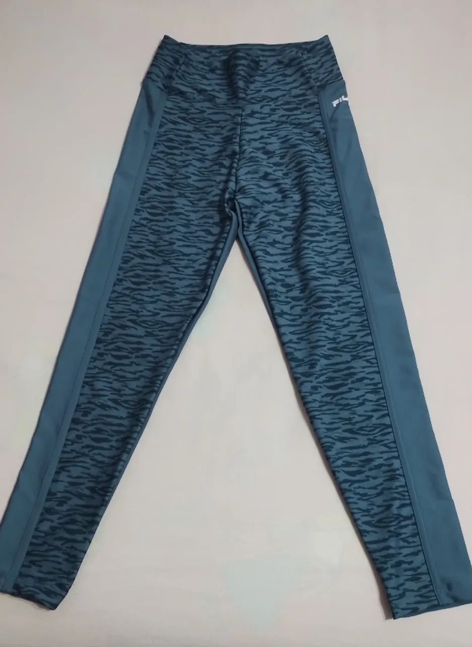 Calça Legging Feminina Fila Line - Azul Estampado - Tamanho M (NOVO)