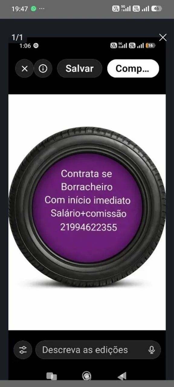 Contrata se borracheiro 
