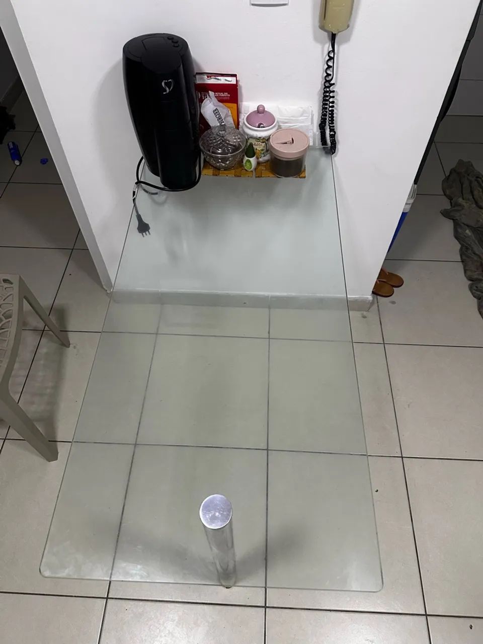 Mesa de vidro canto parede  - Foto 2