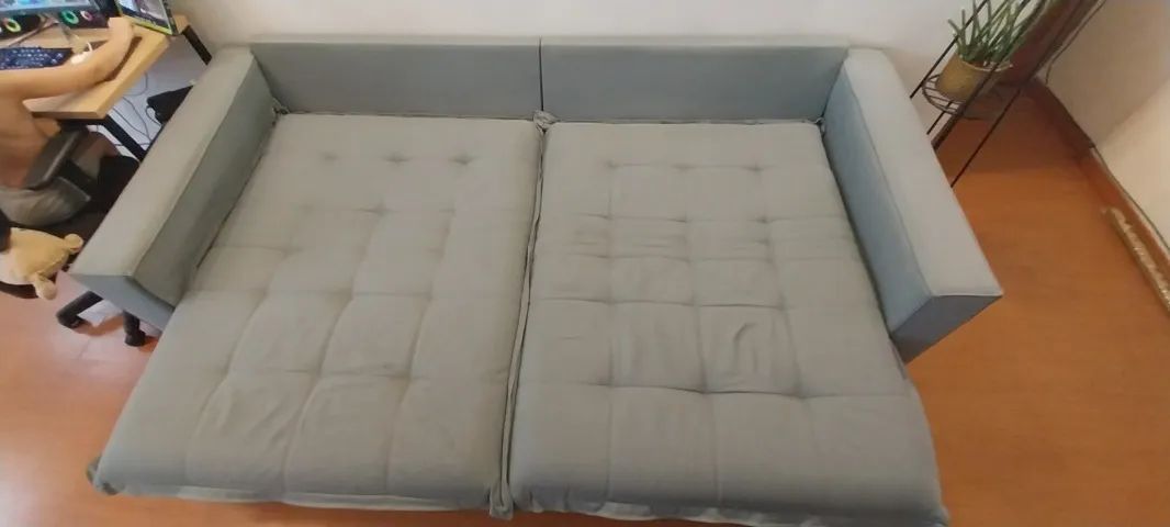 Sofá retratil azul 226cmx145cm (aberto) - Foto 2