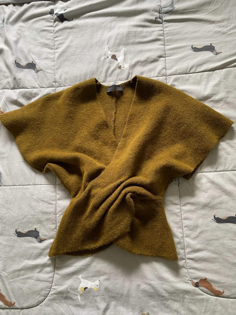 blusa suéter de tricô drapeado - zara - Foto 3
