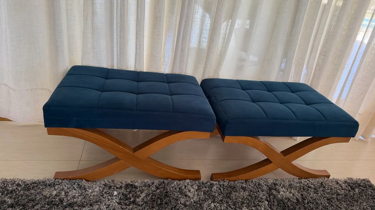 Banquetas estofadas com base de madeira  - Foto 5