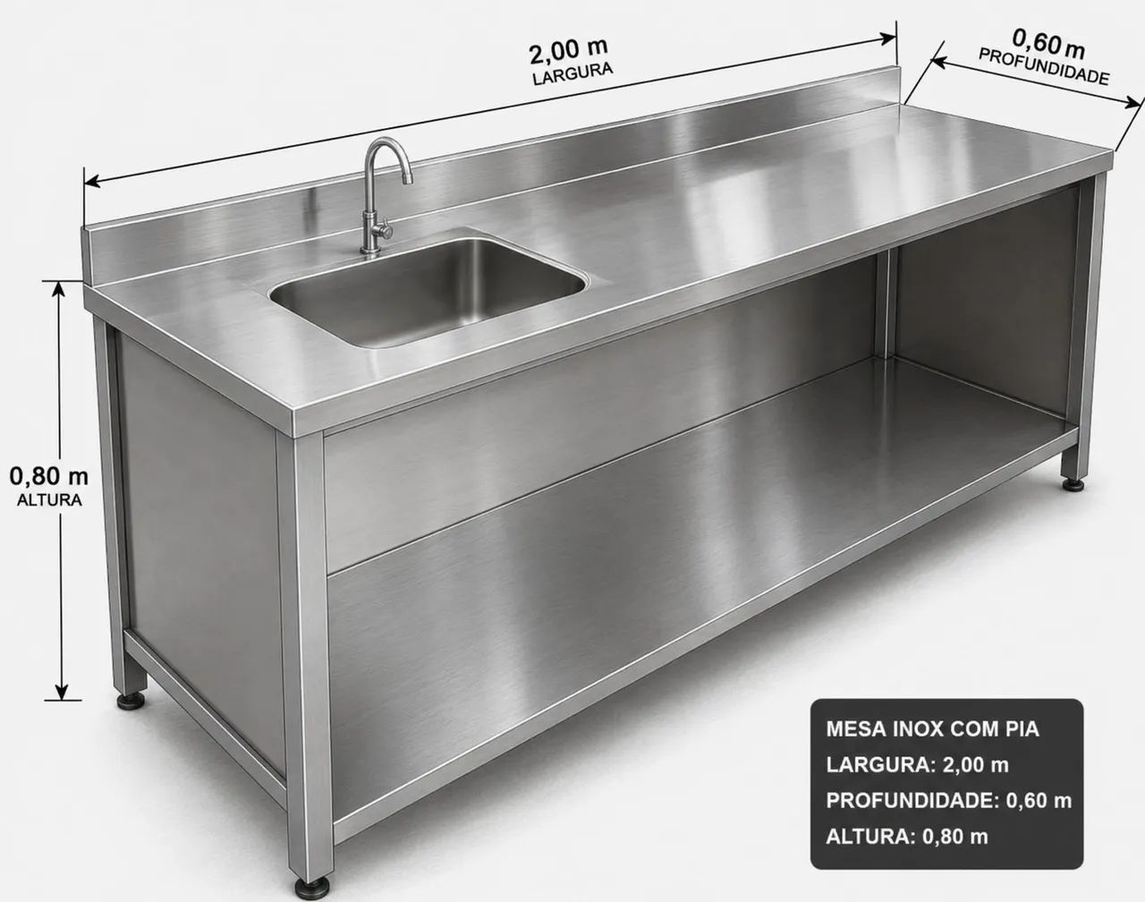 Mesas e pias em  inox fabricamos sob medida - Foto 4