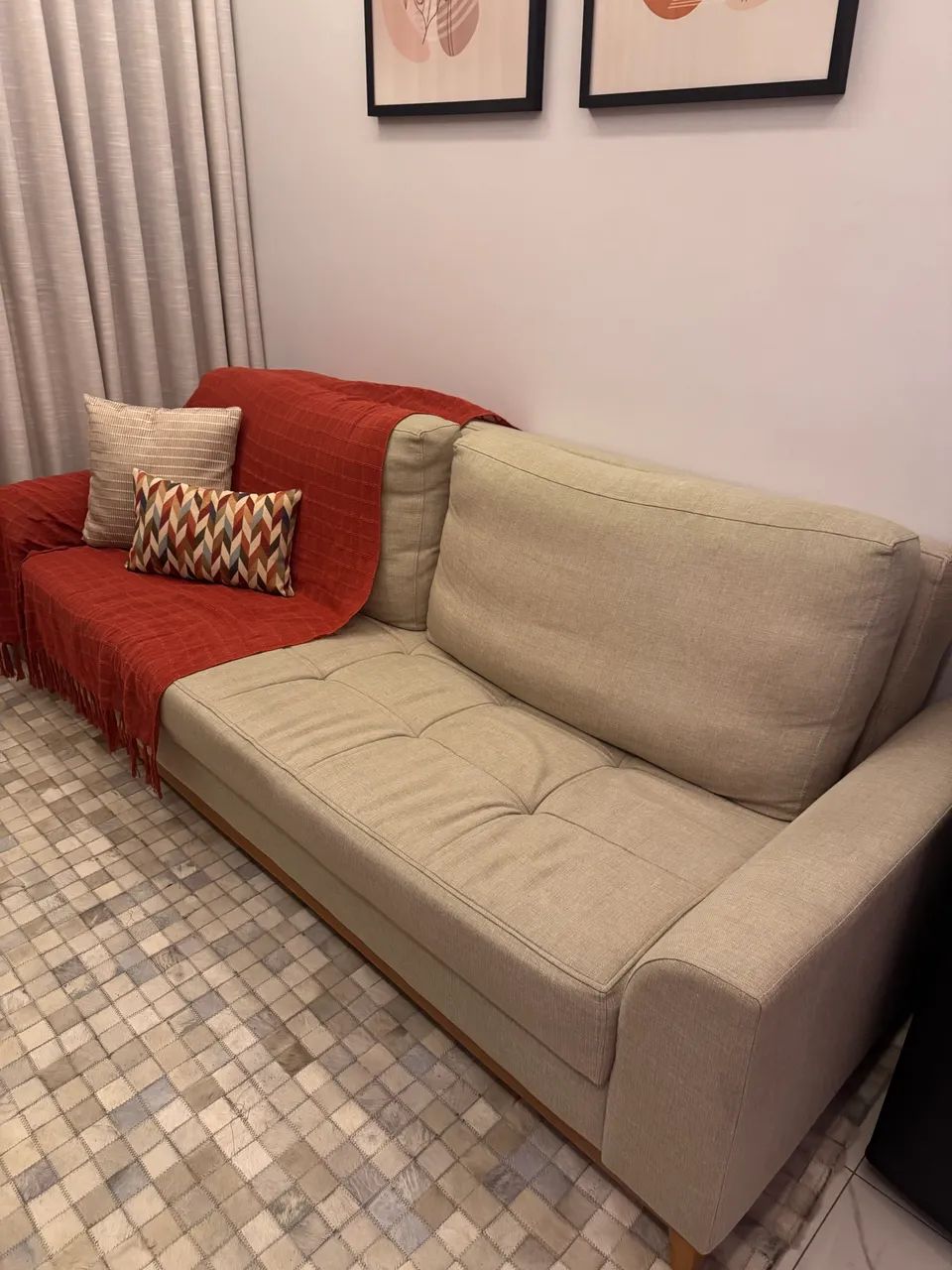 Sofá de Linho Retrátil