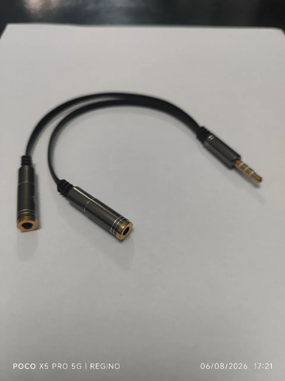 Cabo adaptador de divisor de áudio P2 