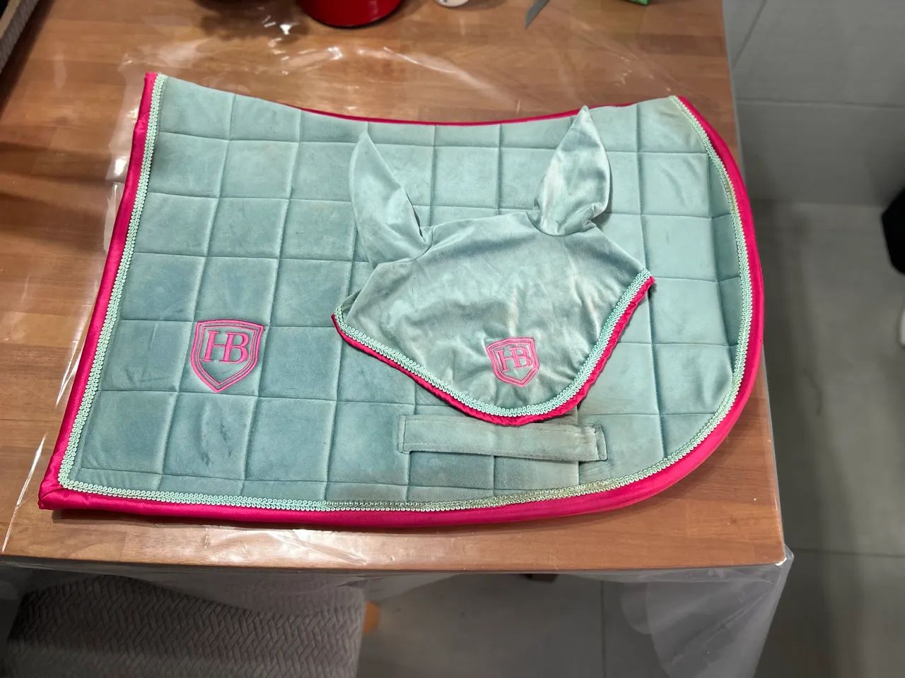 Conjunto de prova turquesa e rosa HB