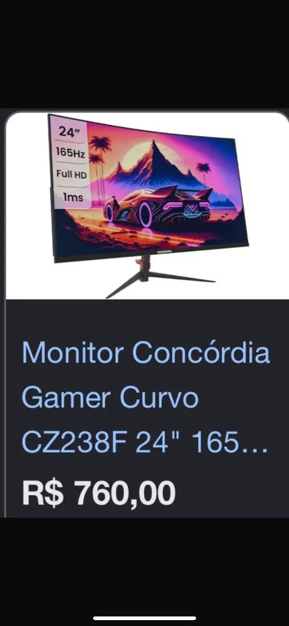 Monitor gamer curvo