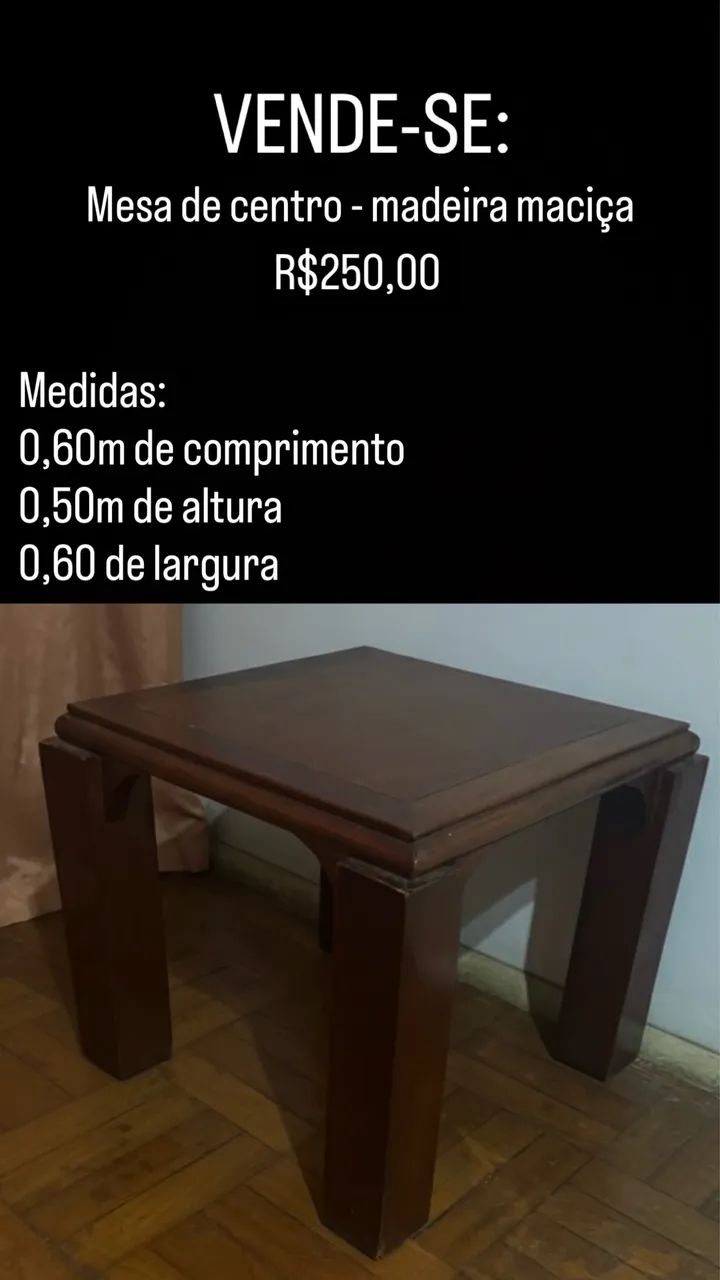 Mesa de Centro - madeira maciça