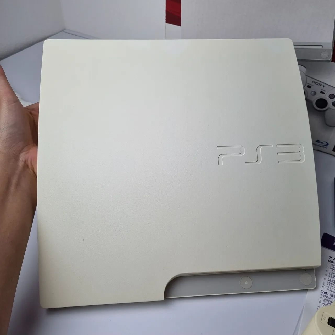 487- CONSOLE PS3 SLIM BRANCO JP- DESBLOQUEADO - Foto 3