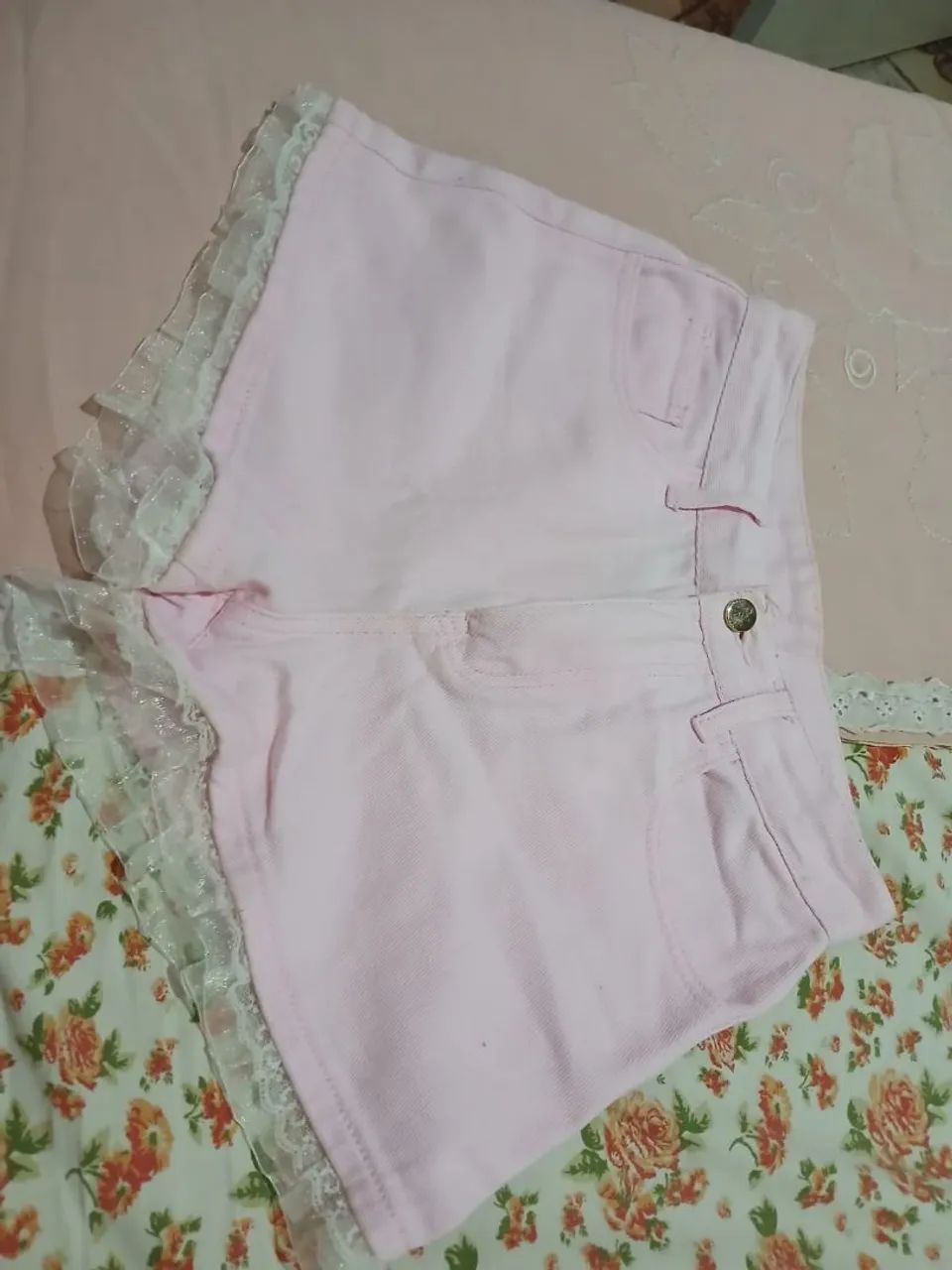 Short Rosa com Renda