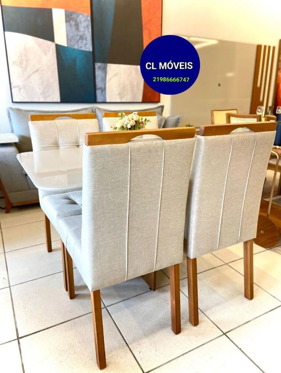 Mesa 120x80 com cadeiras acolchoadas  - Foto 4