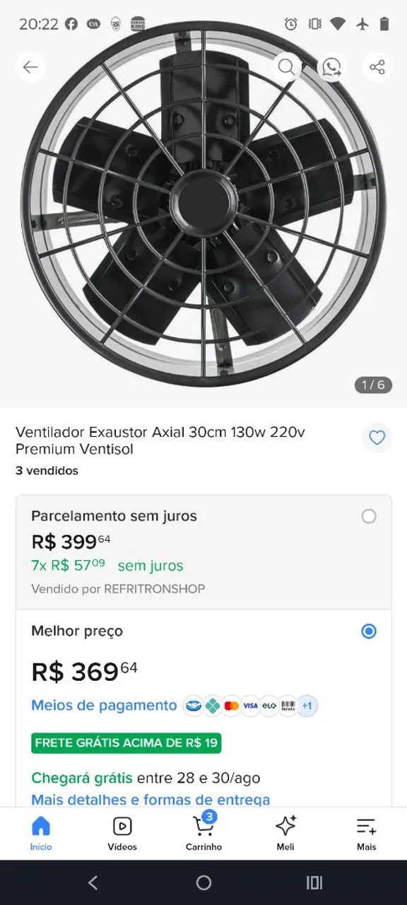 Exaustor / ventilador ventisol 30cm 130w - Foto 4