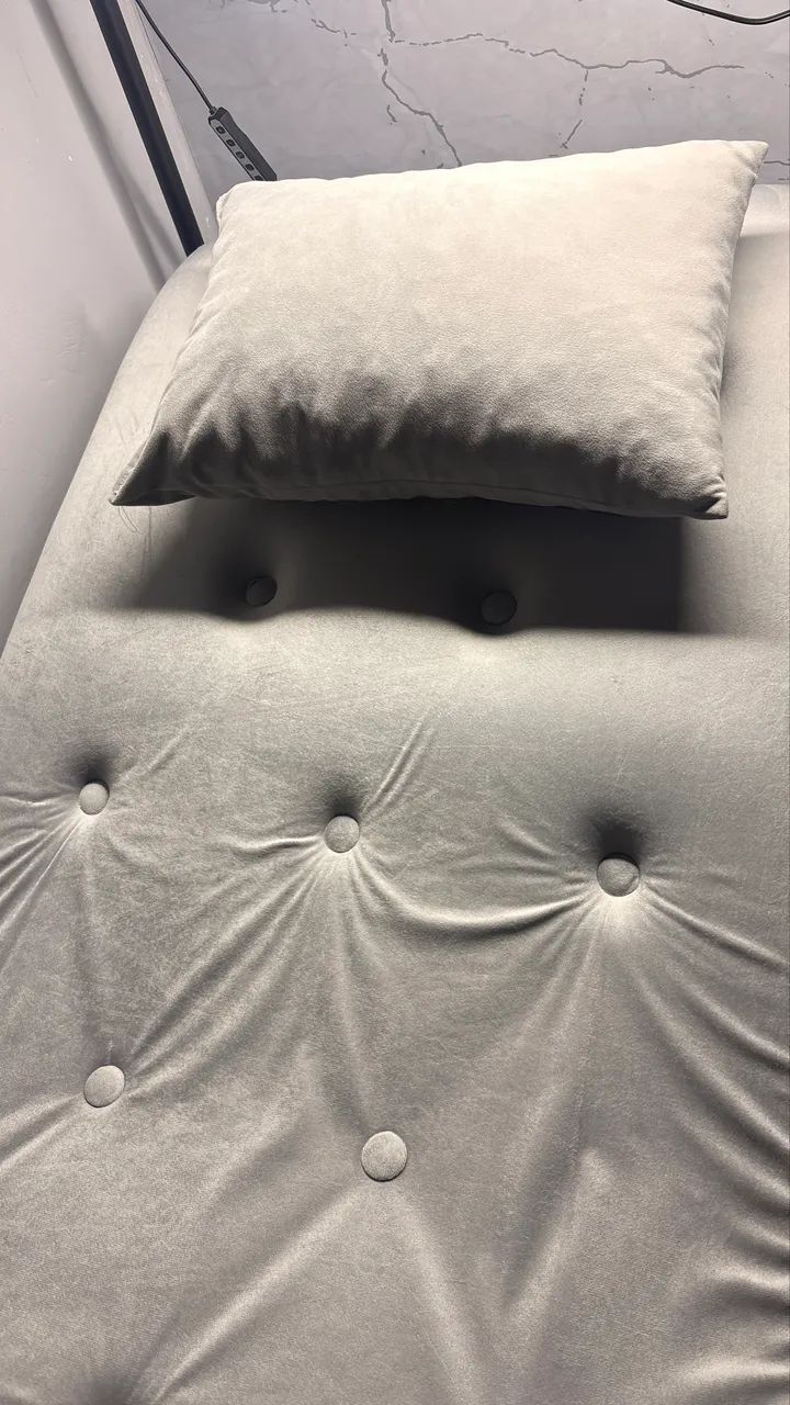 Maca Estética Fixa Curva Ergonômica Cinza Veludo - para Cílios e Sobrancelhas - Semi Nova - Foto 4