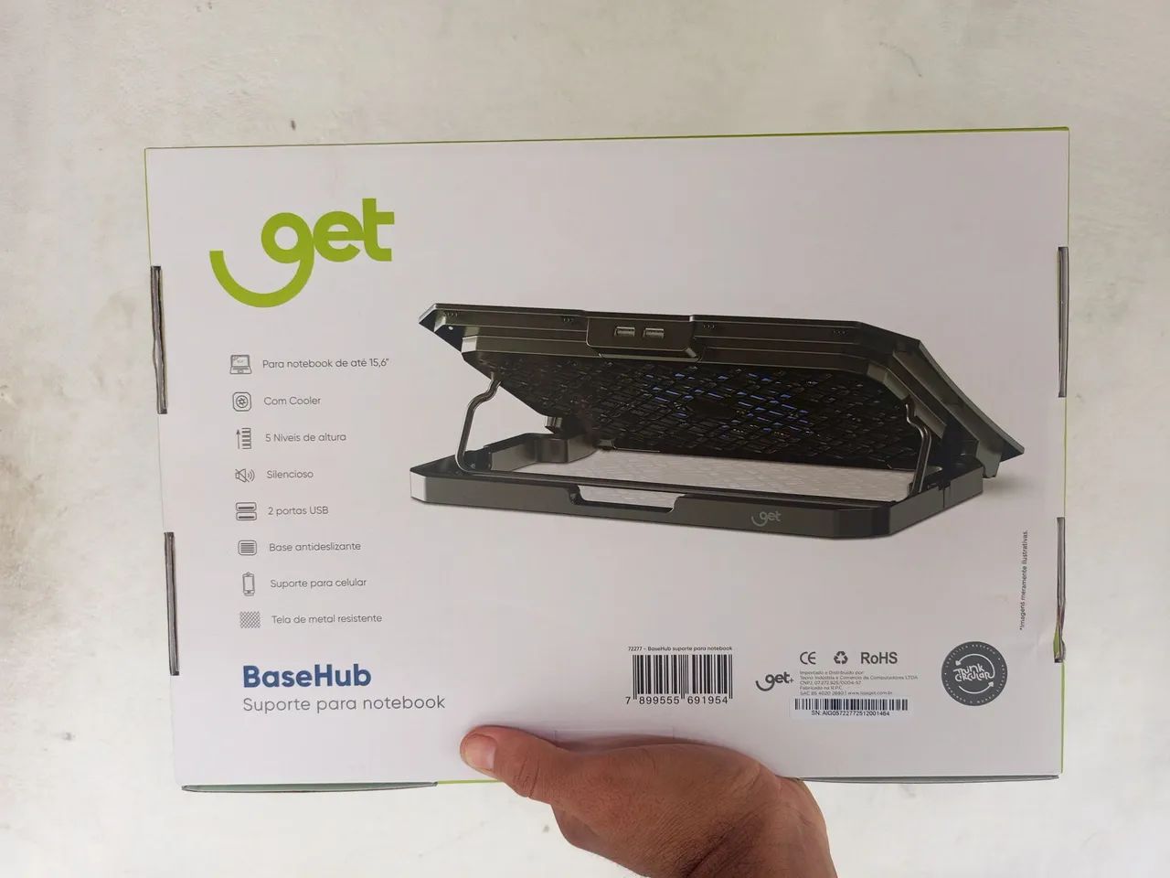 Suporte para notebook até 15.6" Get ajustável com cooler  - Foto 3