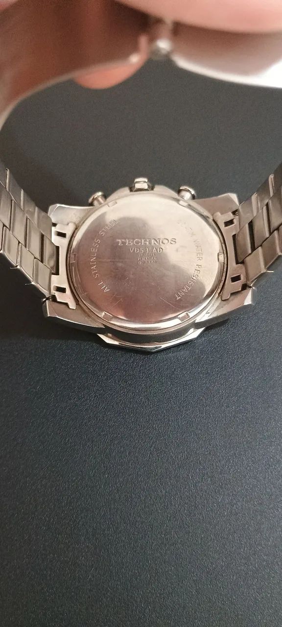 Relógio Antigo Technos Chronograph Original Aço Inox - Funcionando Perfeitamente - Foto 4