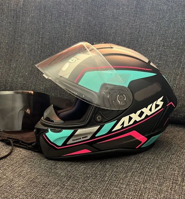 Capacete Axxis Draken Wind | 2 Viseiras + Capa - Foto 3
