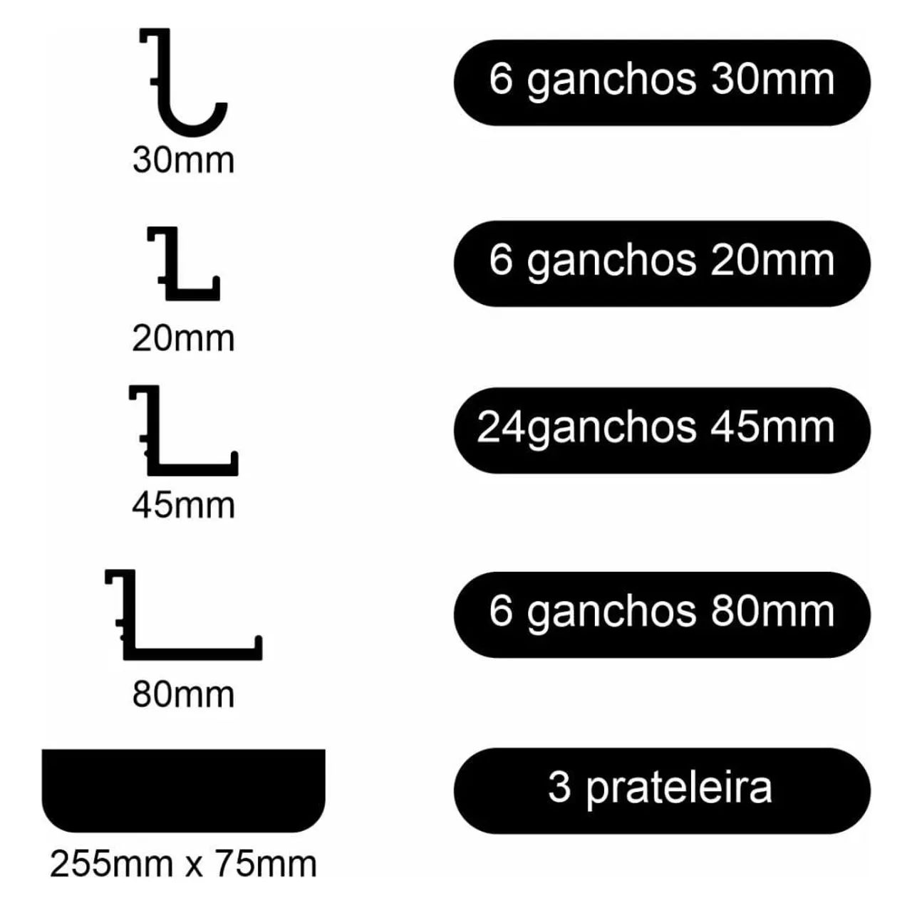 Pegboard MDF setup gamer Preto com branco Novo  - Foto 3