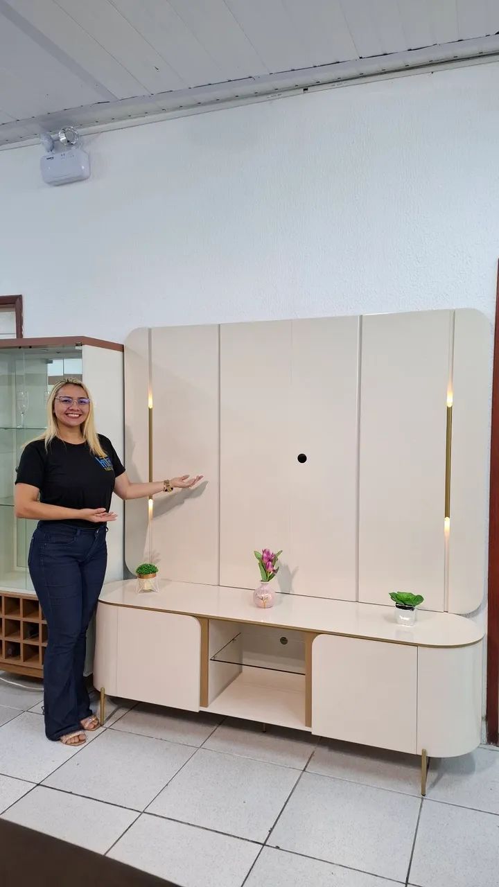 BANCADA COM PAINEL 100%MDF COM LED PARA TVs ATÉ 65 