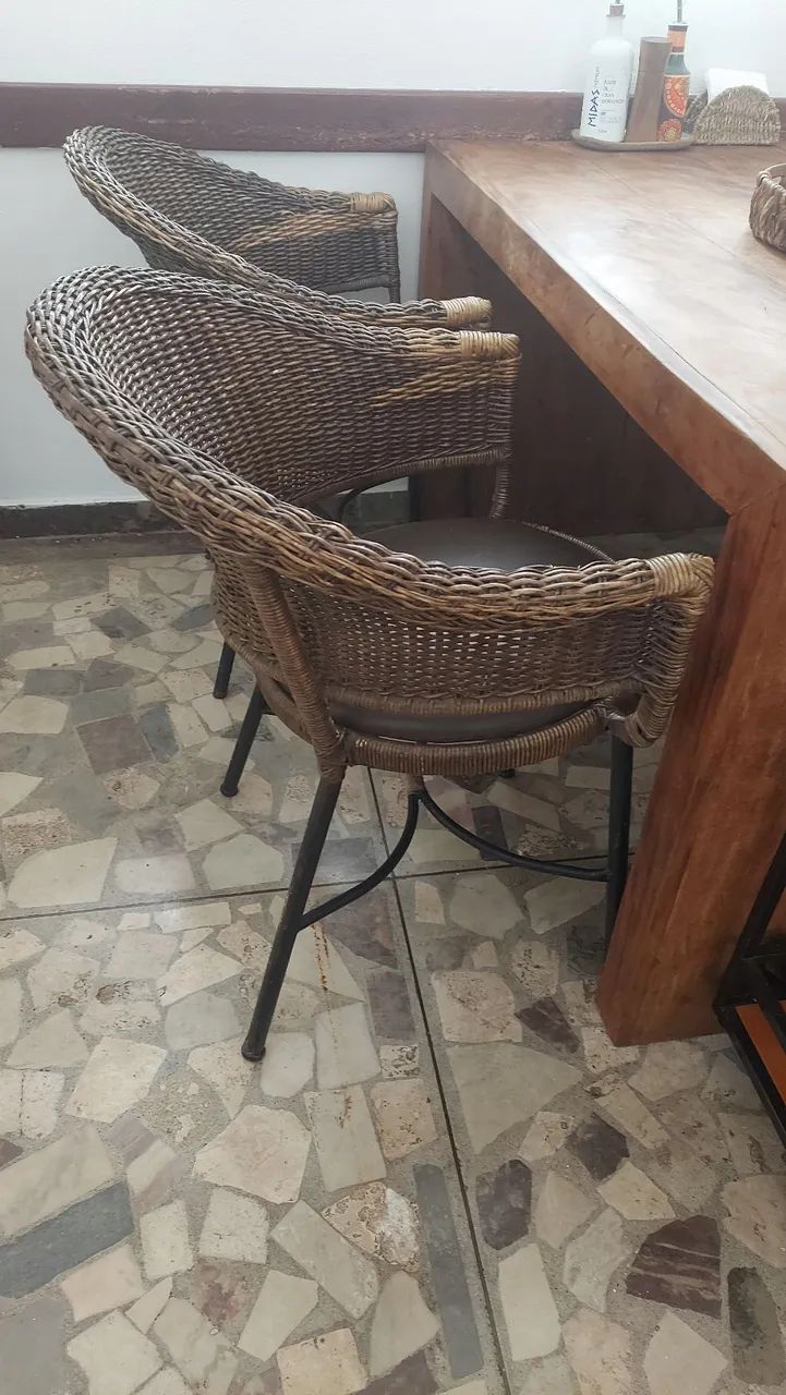 Cadeiras em ferro e fibra natural - Foto 2