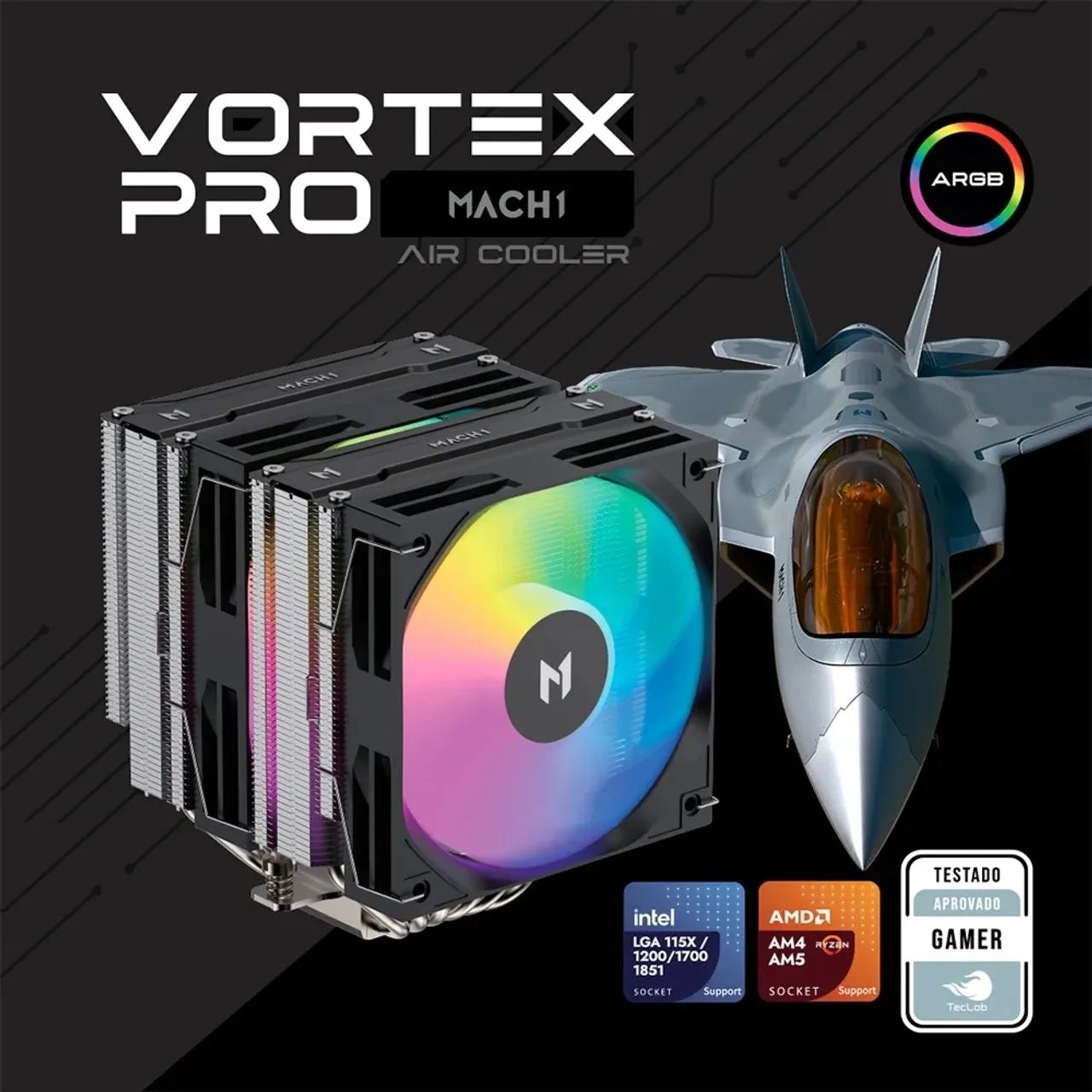 Aircooler MACH1 Vortex PRO ARGB AMD E INTEL
