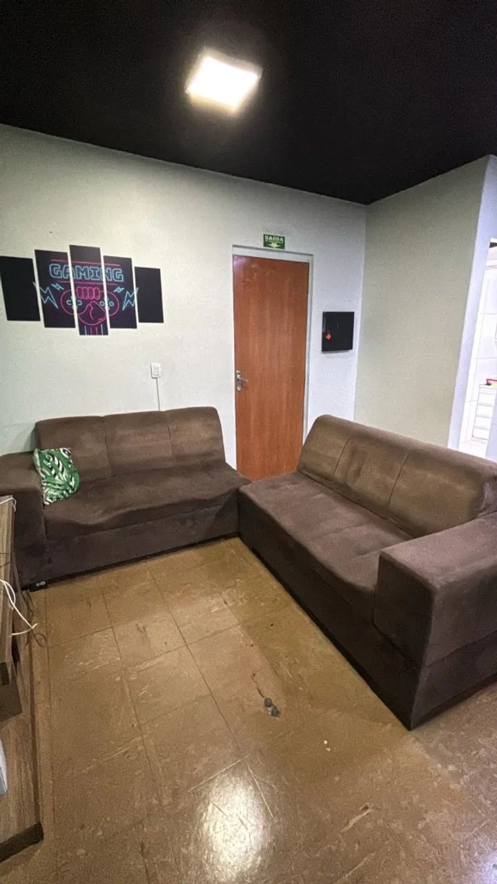 Sofás Modulares em Tecido Castanho (2 Módulos)