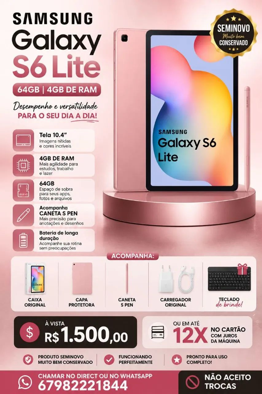 Tablet Samsung S6 Lite 64GB 