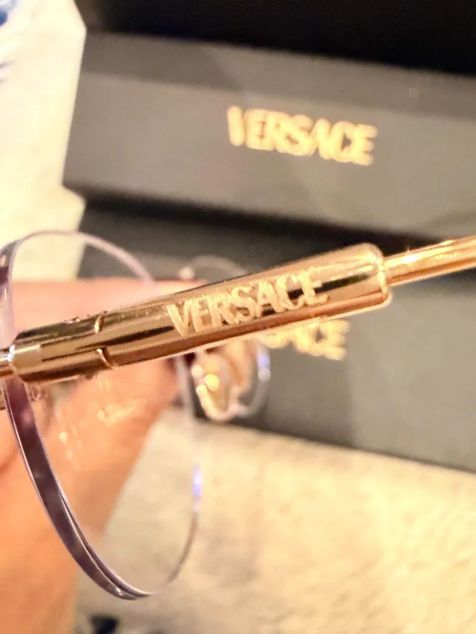 Óculos Para Grau Versace Metal Dourado - Foto 4