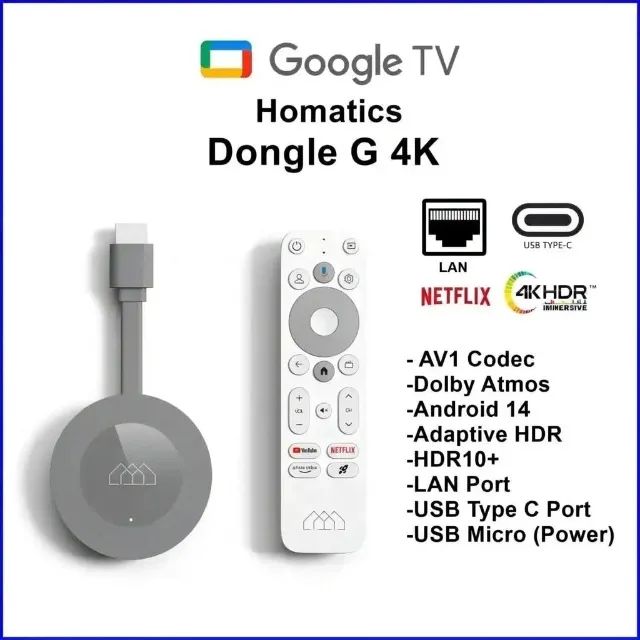 Homatics Dongle G 4K - 32GB - Chromecast Google TV Integrado - Foto 6