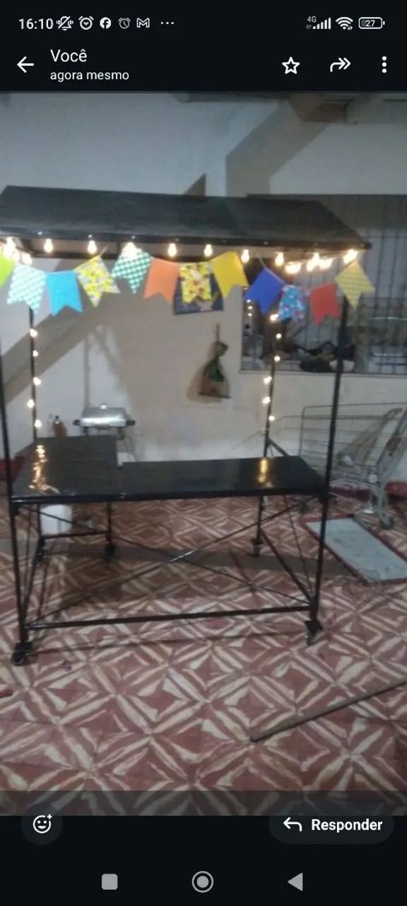 Barraca com rodas não desmonta