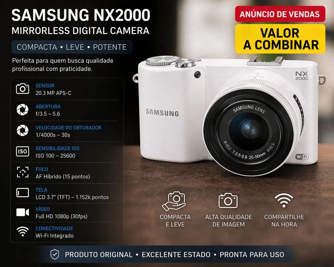 Câmera Samsung Nx2000