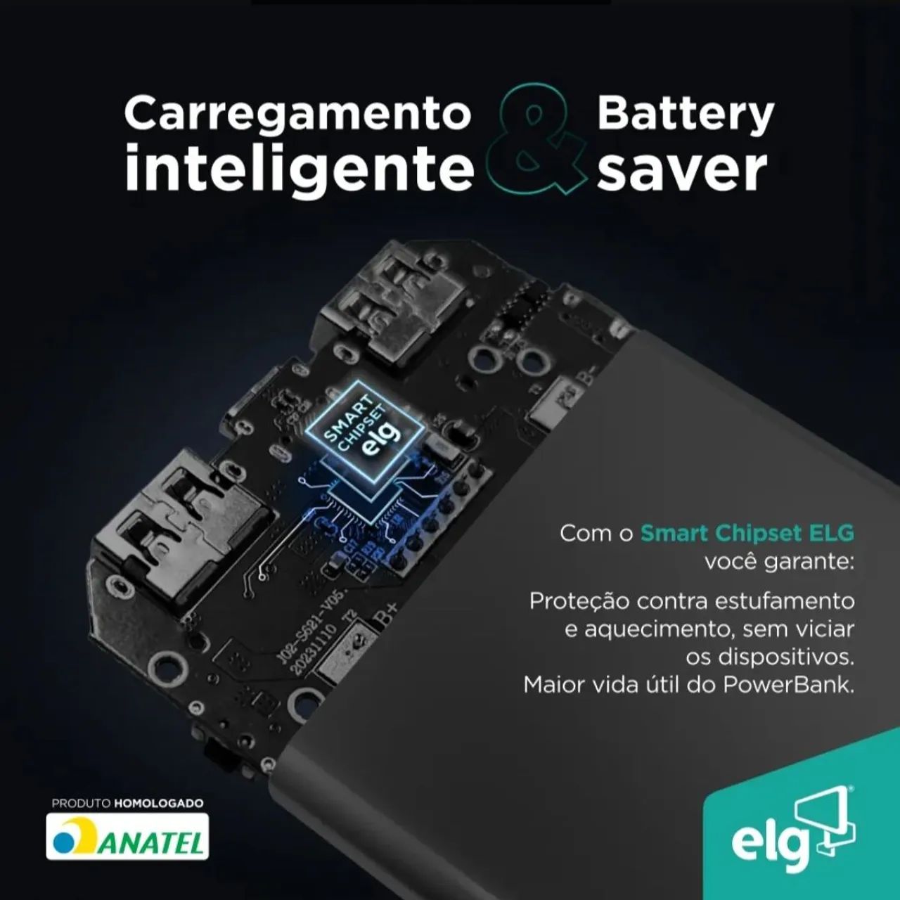 Power Bank ELG PRO 20.000mAh Original Turbo 22,5W Display Digital USB-C PD - Foto 6