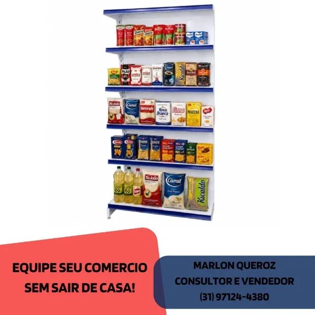 Gôndola de Aço 6 Bandejas Polar Branca