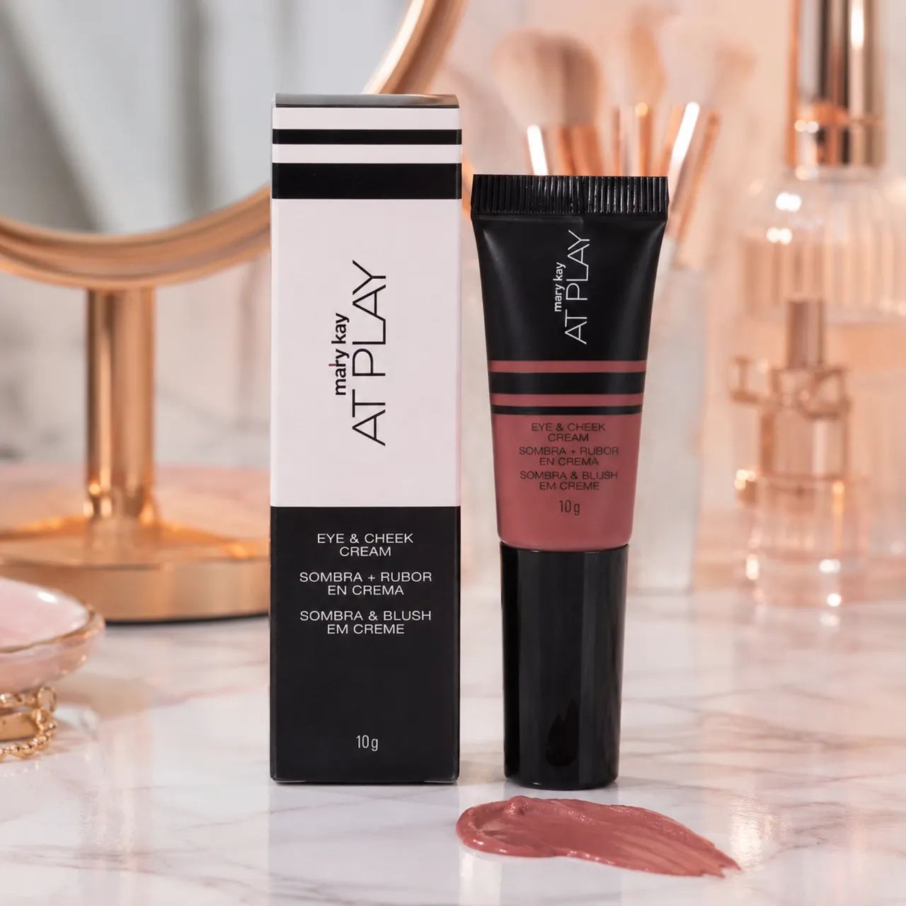 Sombra e blush em creme