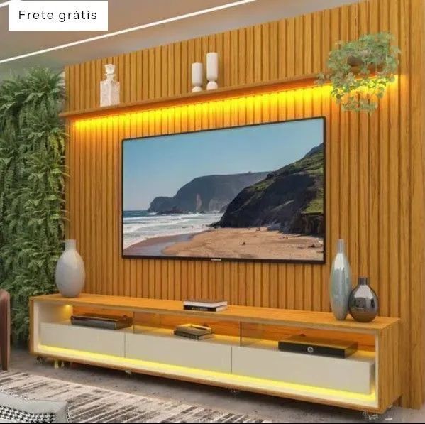 Rack com Painel para TV de até 90 polegadas 