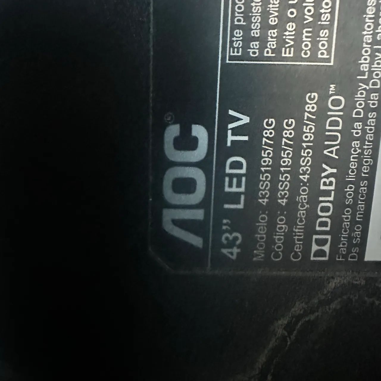 Tv AOC model: 43S5195/78G tela quebrada para peças  - Foto 3