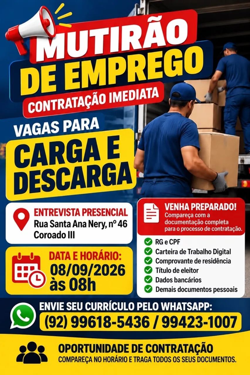 Mutirão de Emprego - Vaga de carga e descarga 