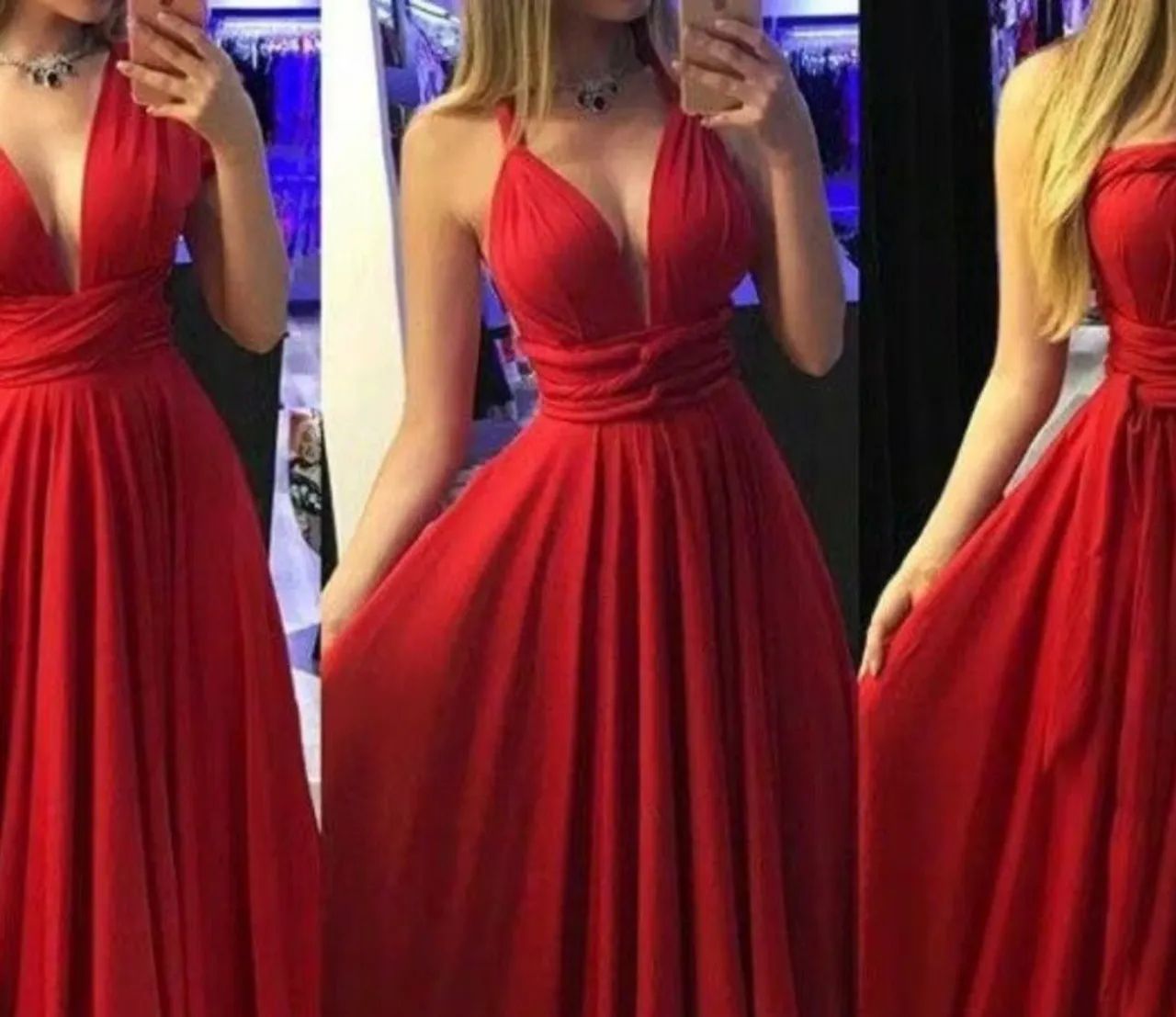 Vestido longo várias formas de amarrações cor marsala - Foto 2