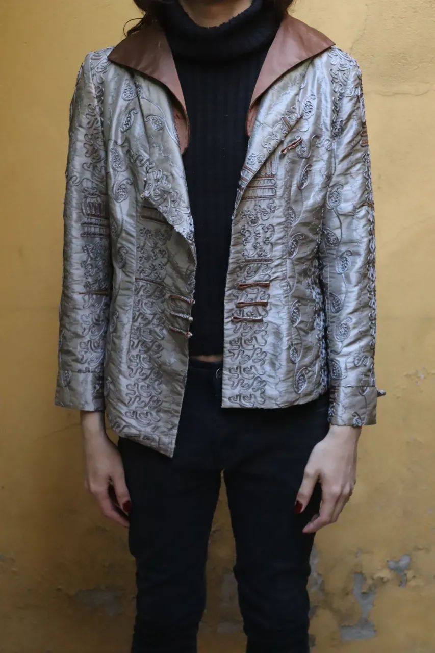 Blazer vintage importado 100% seda 
