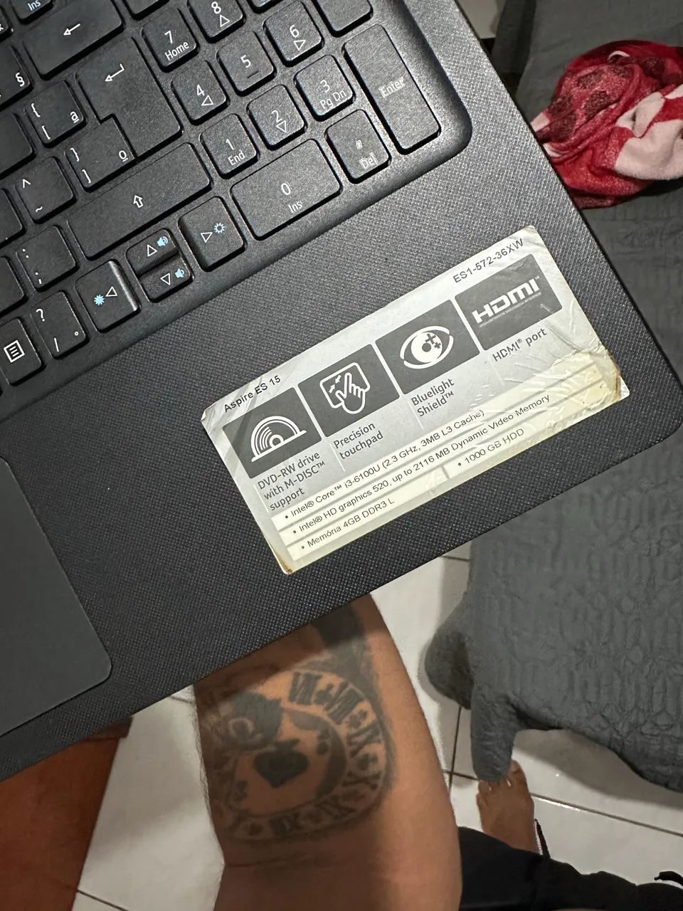 Notebook aspire ES 15 