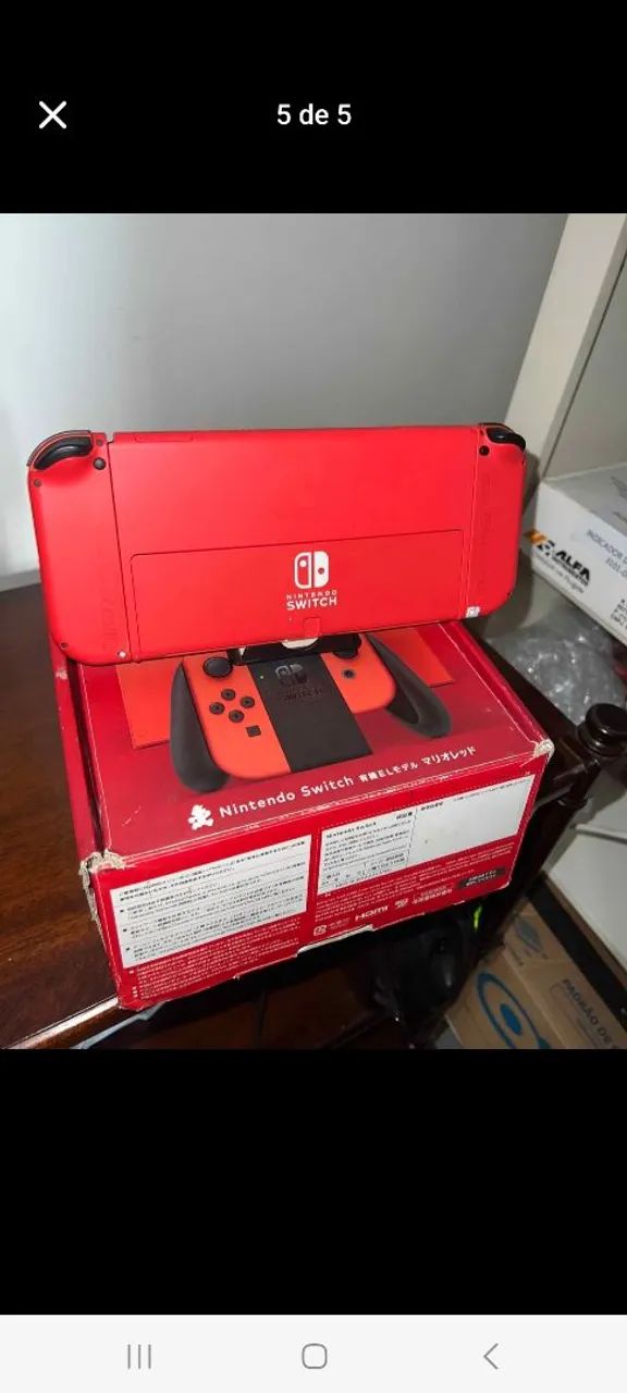 Nintendo switch oled d.e.s.b.l.o.q.u.e.a.d.o vermelho - Foto 5