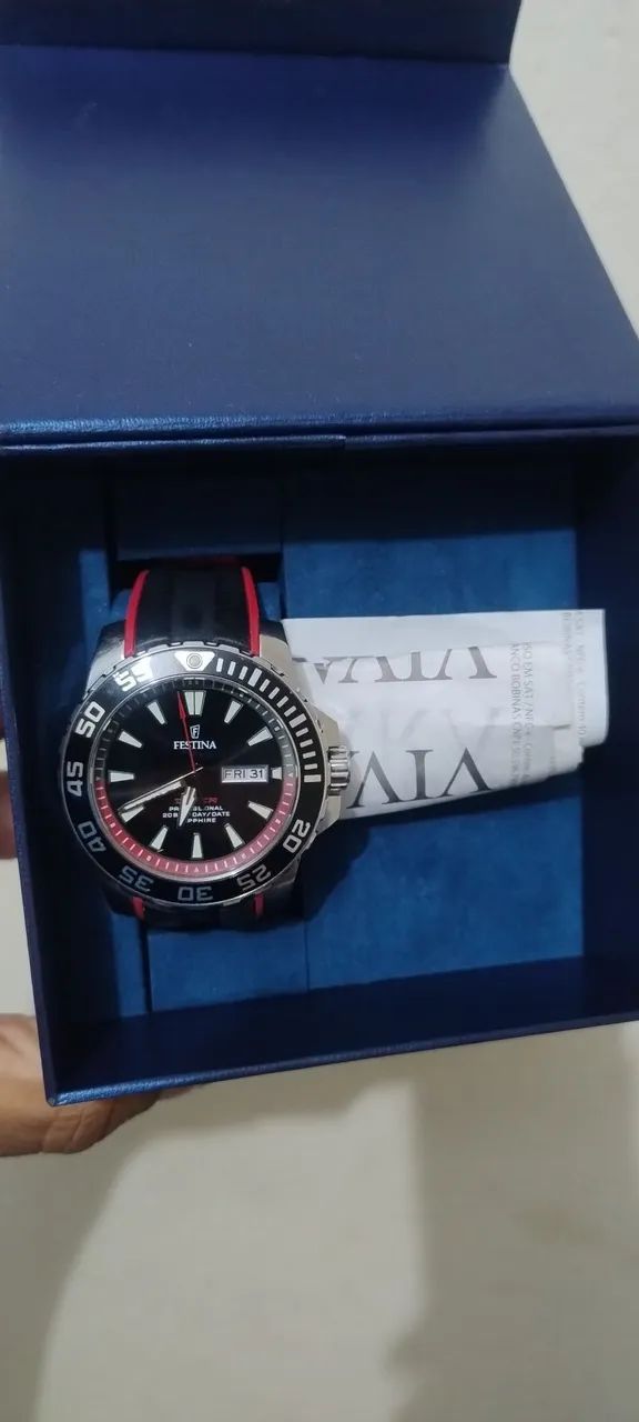 Relógio festina Diver 200m vidro safira