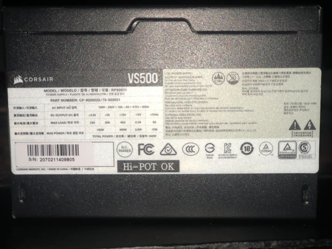 Fonte Corsair Vs500 80 Plus - Foto 2