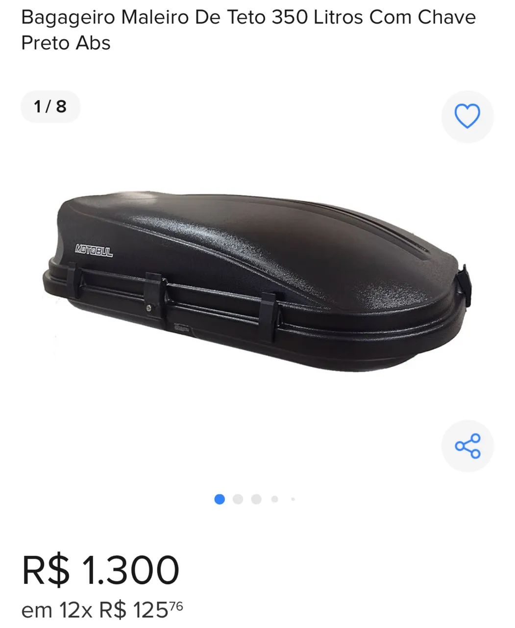 Bagageiro maleiro 350 lt motobul
