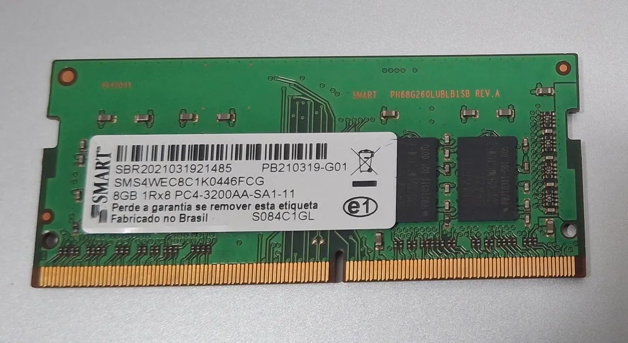 Memória RAM 8GB DDR4 