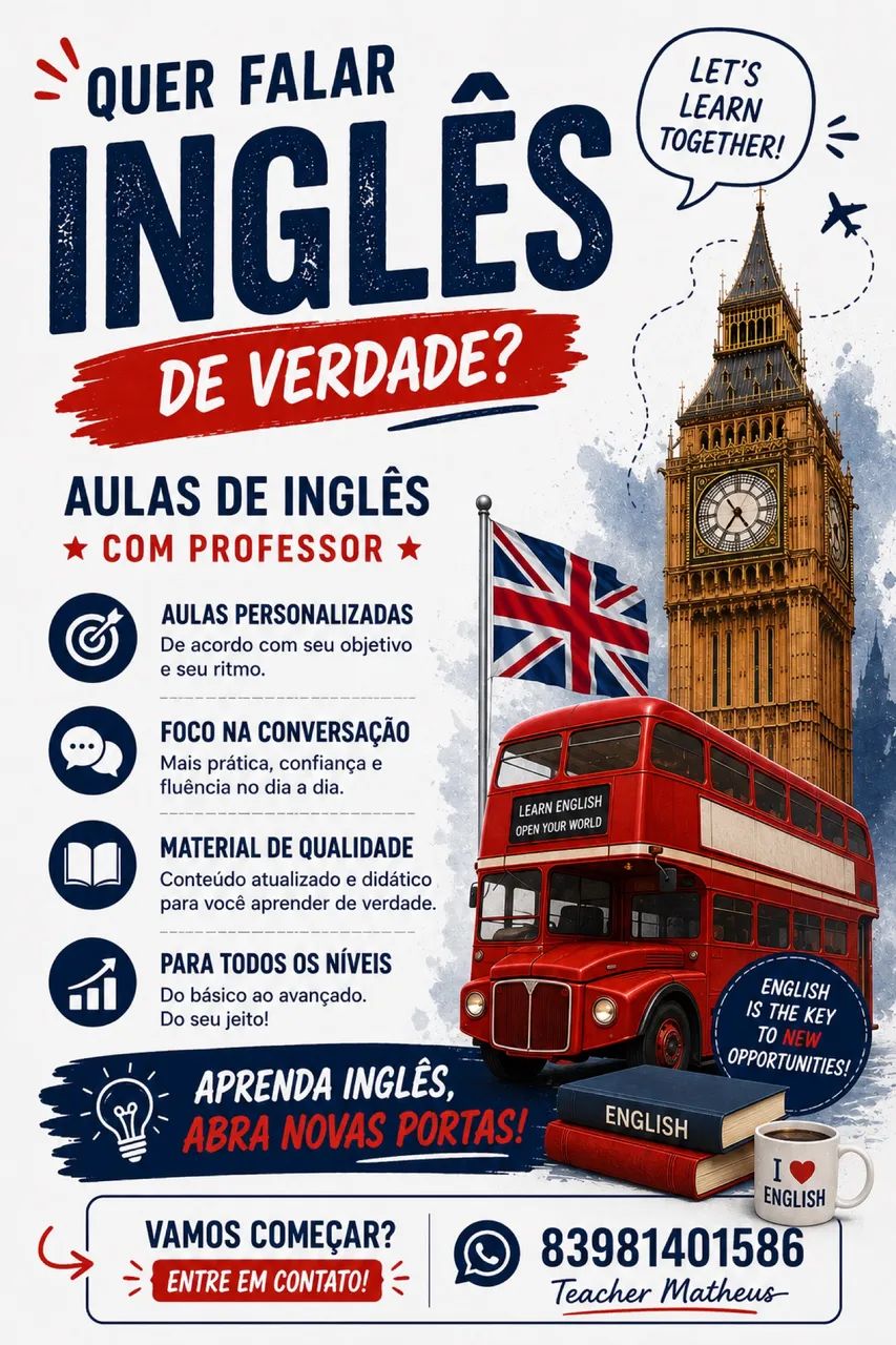 Aulas particulares de inglês 