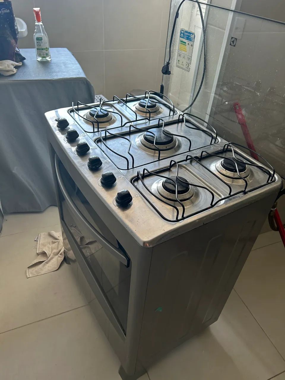 Fogão 5 Bocas Electrolux Prata com Ultra Chama e Vidro Interno Removível (76LSU) - Bivolt