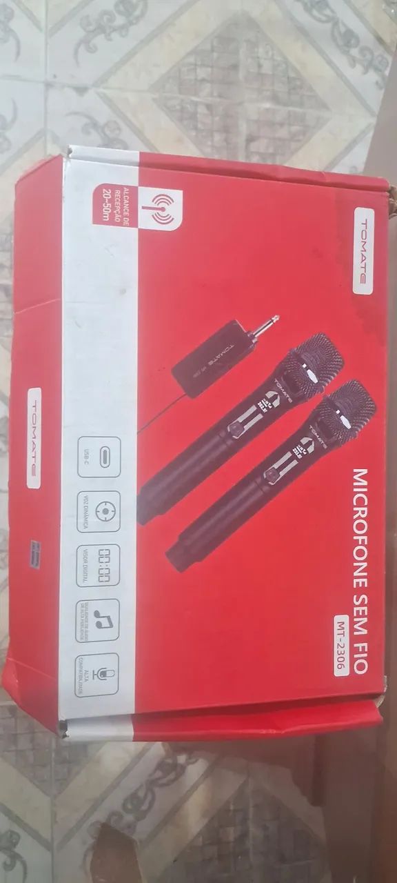 Microfone digital sem fio visor digital com alcance de 50 metros - Foto 2