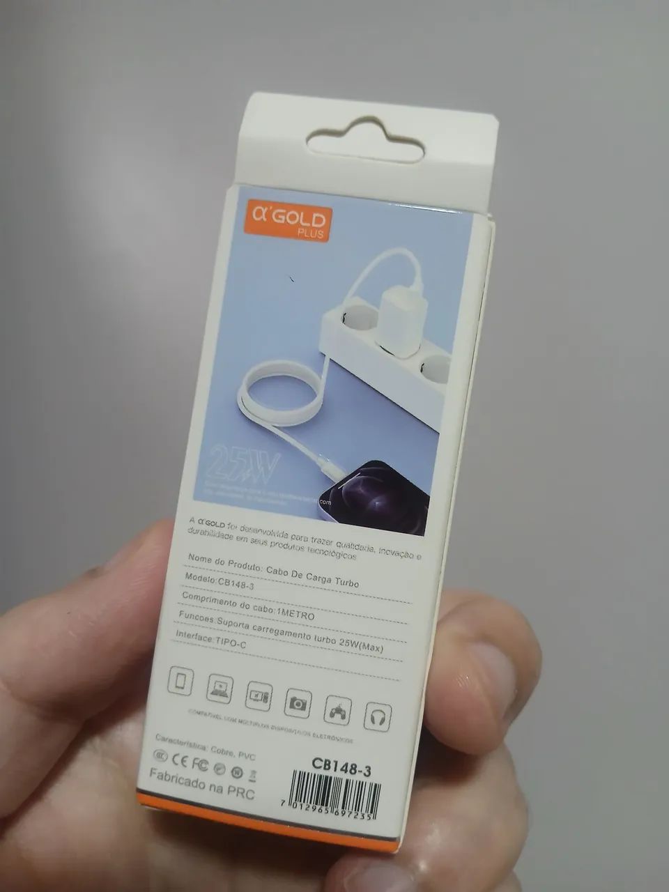 Cabo USB Tipo C Carregamento Rápido Turbo - Foto 3